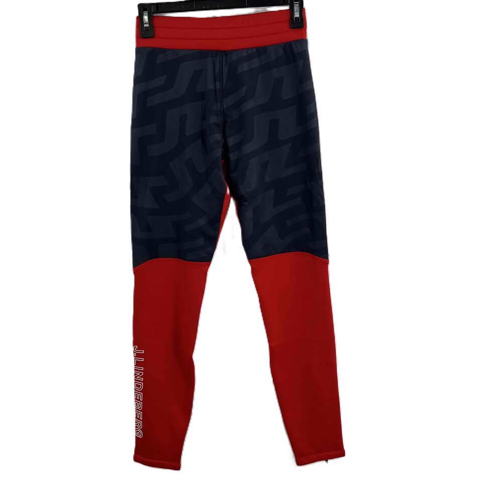 J. LINDEBERG Red‎ Odyssey Tights Fleece Lined Inside Drawstring Athletic XS New